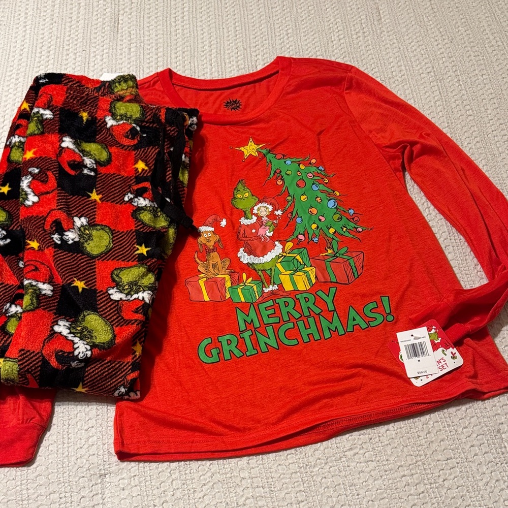 Dr. Seuss Grinchmas Kids Pajama Set - Red and Green